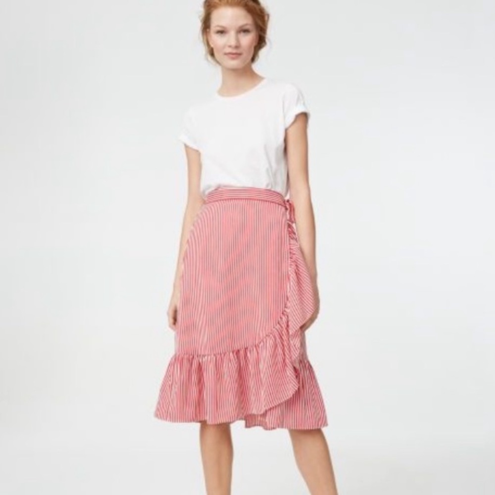 Club Monaco Striped Wrap Skirt
